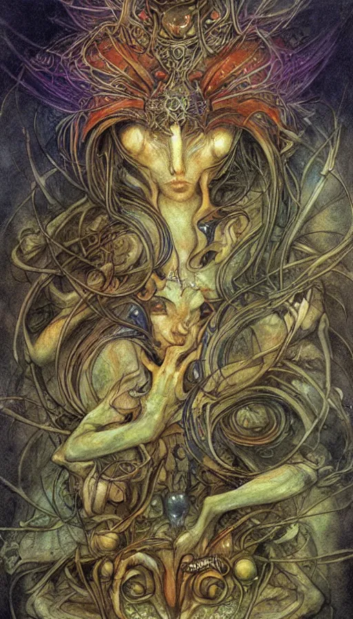 Image similar to psytrance artwork, by brian froud