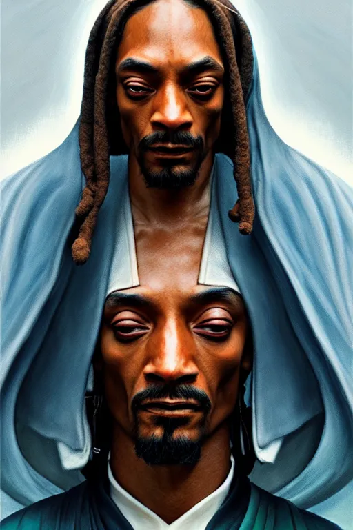 Image similar to breathtaking detailed concept art painting of a jedi snoop dogg, by hsiao - ron cheng, bizarre compositions, exquisite detail, extremely moody lighting, 8 k