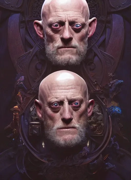 Image similar to michael berryman as oscar diggs, intricate, d & d, fantasy, art nouveau, digital painting, trending on artstation, sharp focus, wide shot, illustration, global illumination, ray tracing, art by artgerm and greg rutkowski and ruan jia