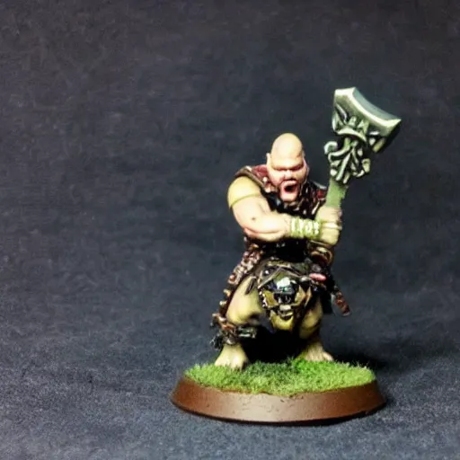 Image similar to warhammer fantasy axe wielding orc figurine