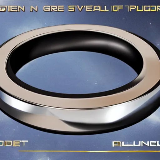 Image similar to An alien ring of great power, product showcase