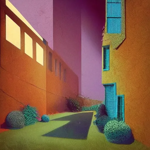 Image similar to beautiful colourful scene. digital artwork by vincent bons, michael whelan, beeple, remedios varo and gerardo dottori. grainy and rough. interesting pastel colour palette. beautiful light. oil and water colour based on high quality render.