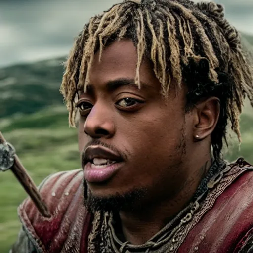 Image similar to juice wrld in Vikings very detailed 4k quality super realistic