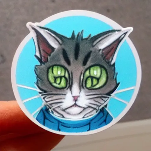 Image similar to adorable fluffy cat dnd sticker