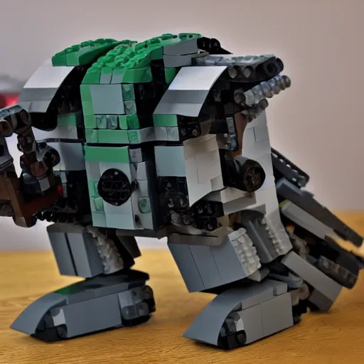 Image similar to mechwarrior timberwolf made of lego