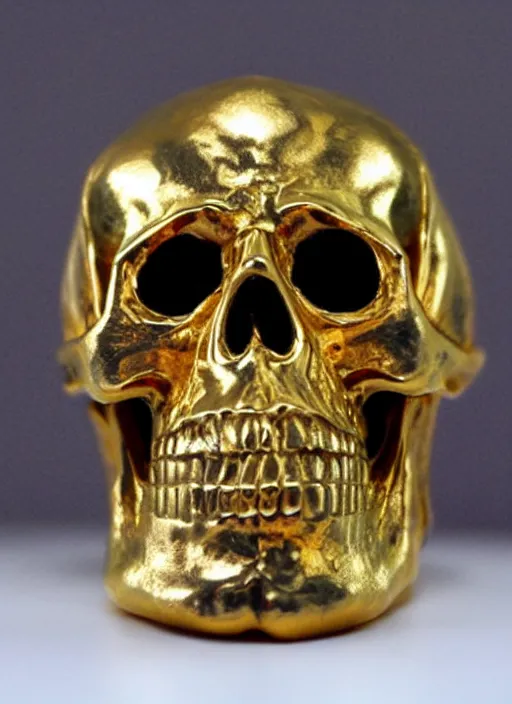 Image similar to ornate gothic gold skull realistic 3 d covered in rubies