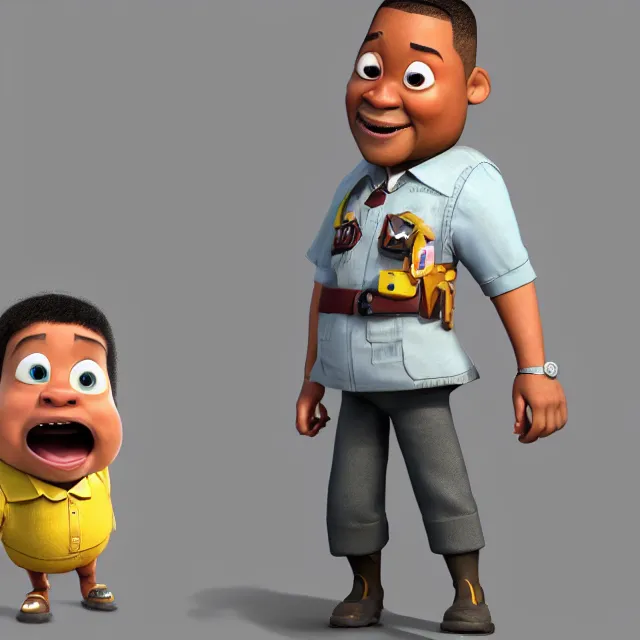 Image similar to will smith as a pixar disney character from up 2 0 0 9 unreal engine octane render 3 d render photorealistic