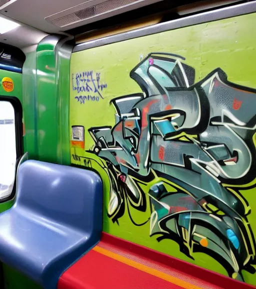Image similar to graffiti mural on a subway train that says ireland