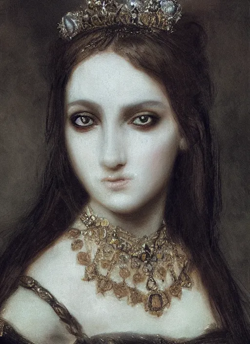 Image similar to gothic princess closeup face portrait. by william - adolphe bouguerea highly detailded