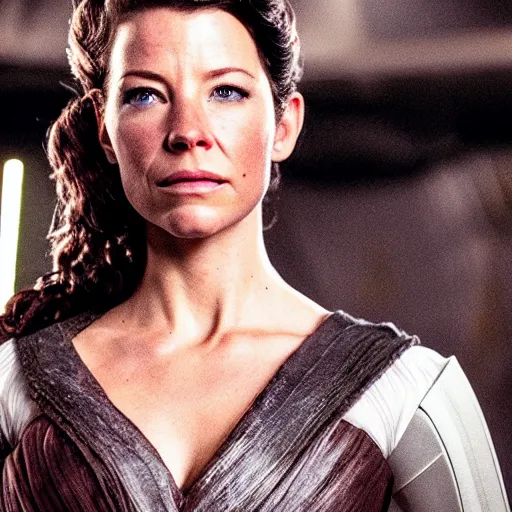 Image similar to evangeline lilly in'star wars ', cinematic scene, cinematic lighting, 1 4 mm