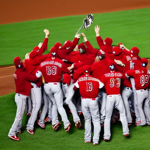 Prompt: Cincinnati reds win world series