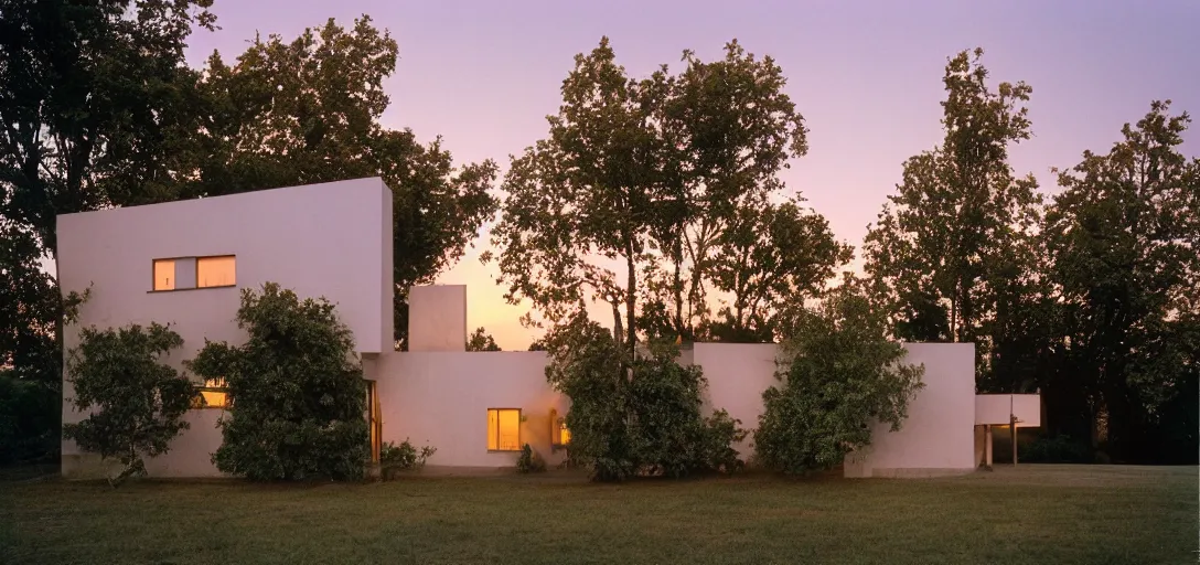 Image similar to house designed by ivan albright at sunset. fujinon premista 1 9 - 4 5 mm t 2. 9. portra 8 0 0.