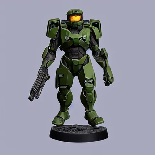 Image similar to halo grunt as a warhammer tabletop figurine t