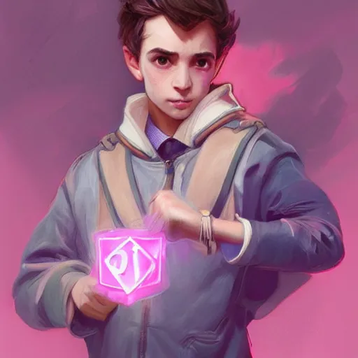 Prompt: a preppy magic student boy wearing a pink hoodie, d & d, fantasy, intricate, cinematic lighting, highly detailed, digital painting, artstation, concept art, smooth, sharp focus, illustration, art by artgerm and greg rutkowski and alphonse mucha