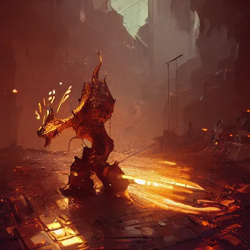 Image similar to gold dragonborn artificer, by Ismail Inceoglu, golden, mechnical, tinkering, character art, dungeons and dragons, digital art