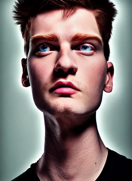 Prompt: 3 0 0 0 ( philip j. fry ) portrait photography feroflex photorealistic studio lighting ektachrome detailed intricate face details, ultradetails, beautiful face