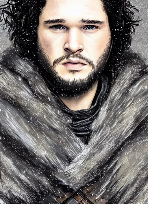 Prompt: jon snow, game of thrones, super highly detailed, professional digital painting, concept art, smooth, sharp focus, no blur, no dof, extreme illustration, unreal engine 5, photorealism, hd quality, 8 k resolution, cinema 4 d, 3 d, beautiful, cinematic, art by artgerm and greg rutkowski and alphonse mucha and loish and wlop