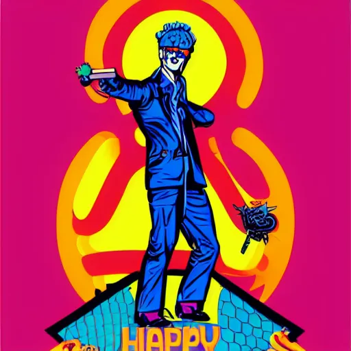 Image similar to happy python, 7 6 retro futurist illustration art by butcher billy, sticker, colorful, illustration, highly detailed, simple, smooth and clean vector curves, no jagged lines, vector art, smooth andy warhol style