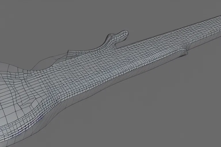 Image similar to junji ito guitar, 3d render