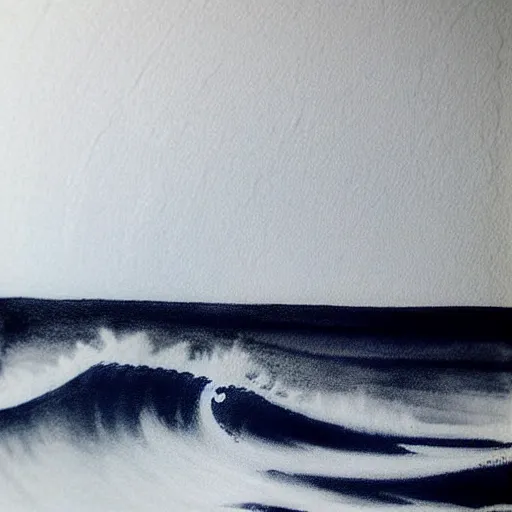 Image similar to zen, sea waves, ink