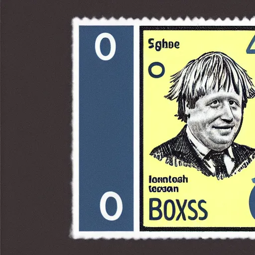 Image similar to boris johnson on a vintage mailing stamp