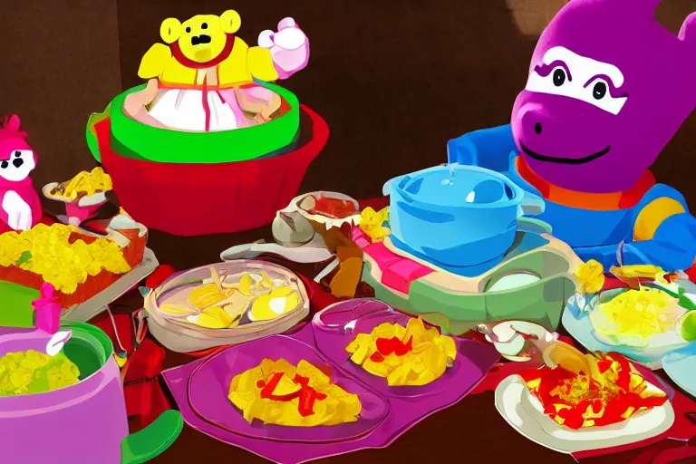 Image similar to wikihow to prepare a 5 course teletubby feast