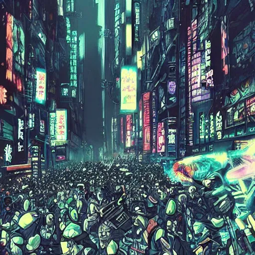 Prompt: “ rogue cyberpunk agent hiding in a crowd in neotokyo ”