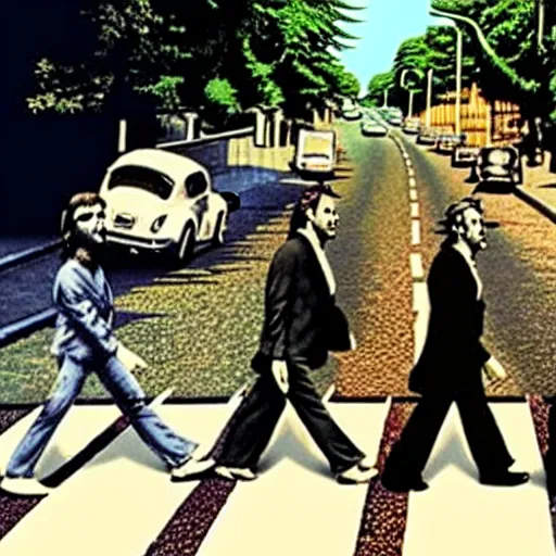 Prompt: abbey road by banksy,