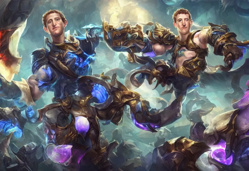 Image similar to mark zuckerberg as a league of legends character