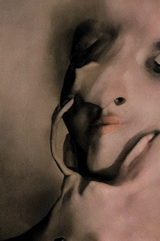 Image similar to hyperrealism fashion portrait close-up by Roversi photo from The Holy Mountain by Alejandro Jodorowsky in style of Francisco Goya