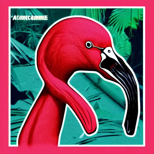 Image similar to the flamingo cafe, internetcore plunderphonic collage, experimental album cover, meme trending on artstation