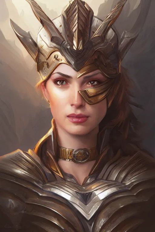 Image similar to amazon valkyrie athena, d & d, fantasy, portrait, highly detailed, headshot, digital painting, trending on artstation, concept art, sharp focus, illustration, art by artgerm and greg rutkowski and magali villeneuve