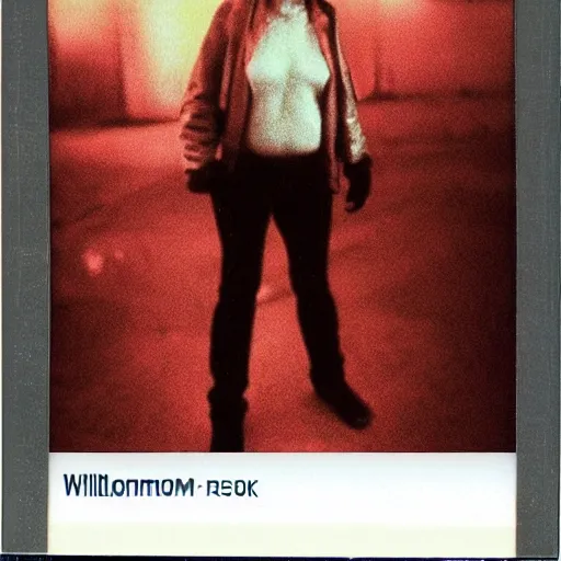 Image similar to Scene from the book Neuromancer by William Gibson. Polaroid