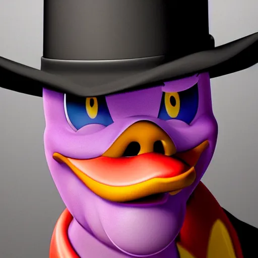 Image similar to ultra detailed portrait of darkwing duck, photo realistic, highly detailed face, ray tracing, unreal engine render, 3 d, smooth, sharp focus