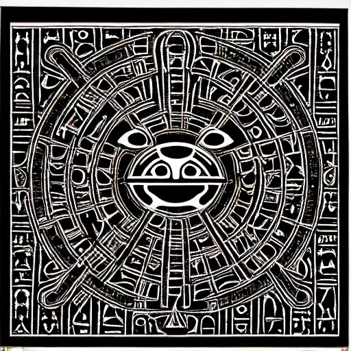 Image similar to dark evil egyptian heiroglyphic labyrinth covered in mysterious hidden eye symbols, very intricate, hyper detailed