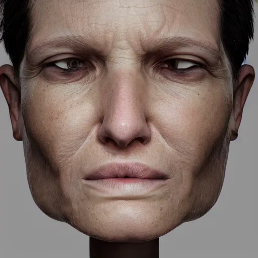 Image similar to a head split in the middle, CGSociety, realistic rendering,highly detailed, 8k, postprocessing