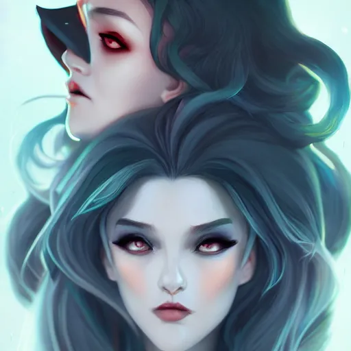 Prompt: a portrait of a sexy vampire, art by lois van baarle and loish and ross tran and rossdraws and sam yang and samdoesarts and artgerm, digital art, highly detailed, intricate, sharp focus, Trending on Artstation HQ, deviantart, unreal engine 5, 4K UHD image