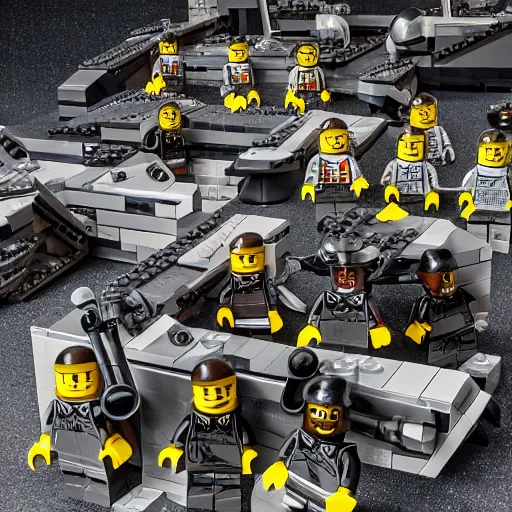 Image similar to starship troopers as a lego set, studio photography