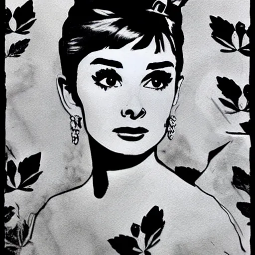 Image similar to audrey hepburn art by donatello