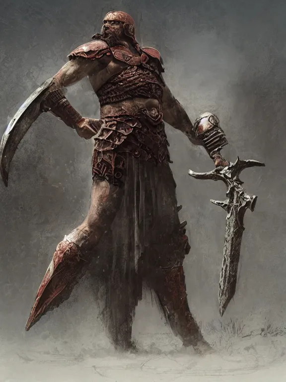 Prompt: arena gladiator concept, wearing ancient greek armor, beksinski, for honor charector design concept art, wayne barlowe, ruan jia, the hobbit art