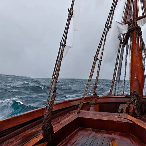 Prompt: tall ship with ripped sails caught in giant whirlpool in a hurricane. pirates of the caribbean 4 k