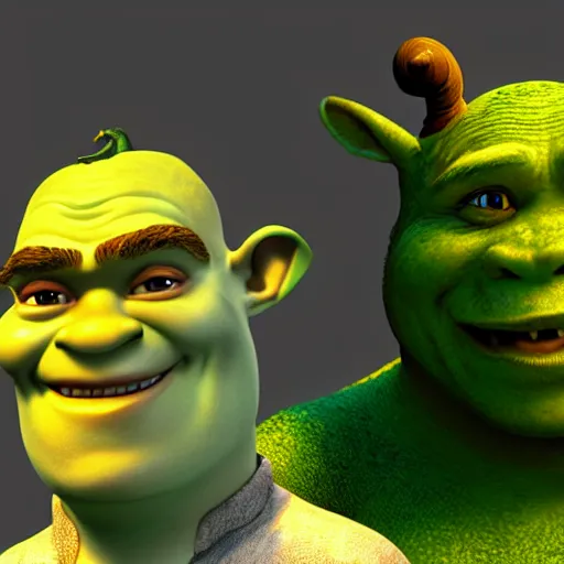 Image similar to 3d render of Shrek as Smeagol