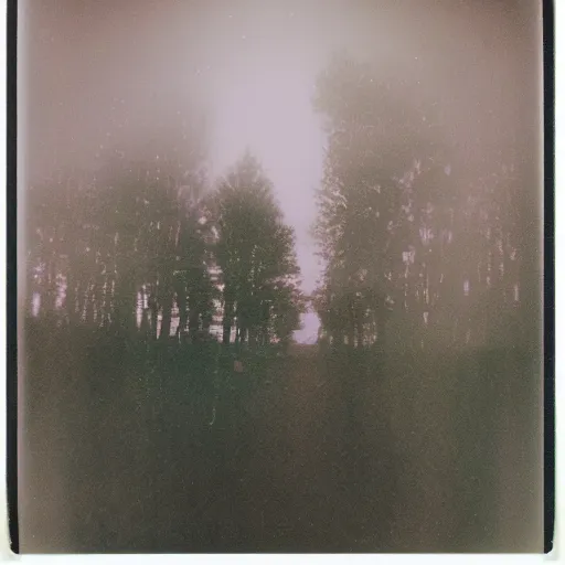 Image similar to polaroid of a surreal artsy dream scene, double exposure