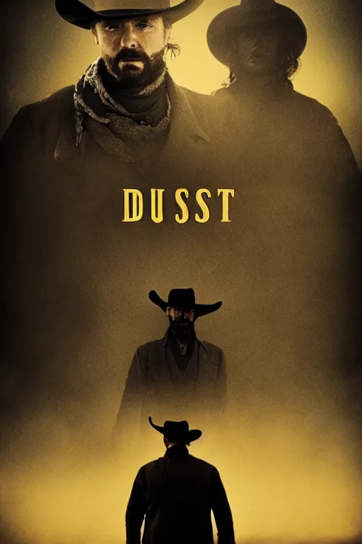 Prompt: official movie poster for alejandro landes'new surreal western film dust, starring david straithairn. 8 k print, stunning cinematography.