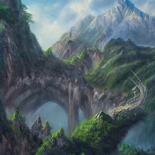 Image similar to nazguls attacking rivendell, smooth, detailed terrain, oil painting, trending artstation, concept art, fantasy matte painting