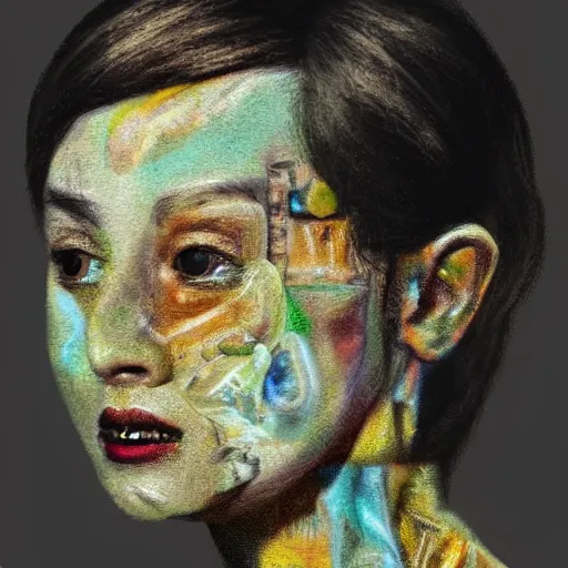Prompt: the sort of art that ai thinks would look really beautiful to a human, but actually makes people quite uncomfortable.