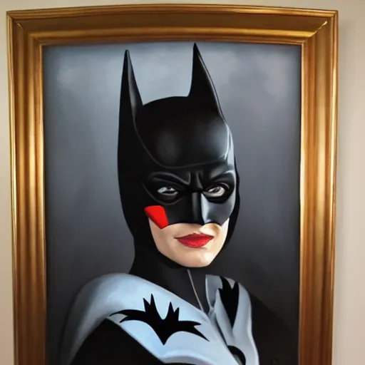 Prompt: a portrait of batwoman, painting, ultra detailed, realistic