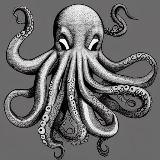 Prompt: an octopus with a human face