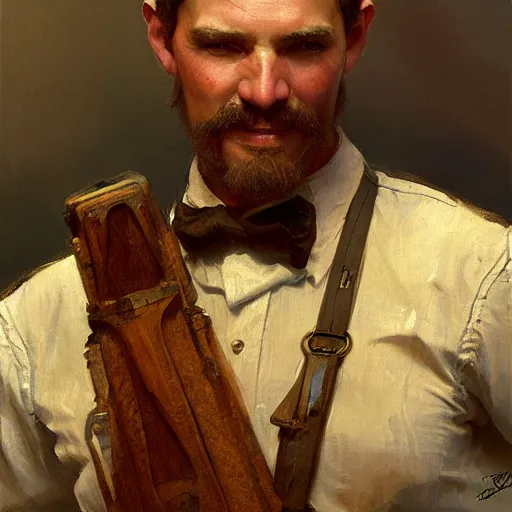 Prompt: stunning male villager, highly detailed painting by gaston bussiere, craig mullins, j. c. leyendecker, 8 k