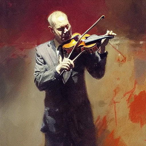 Image similar to satan playing violin by jeremy mann